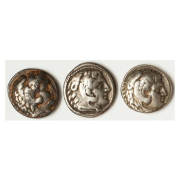 Greek. Macedonian Kingdom. Alexander III the Great (336-323 BC). Lot of three (3) AR tetradrachms. VG-Fine.