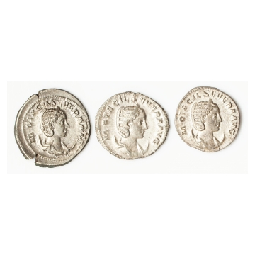 Roman Imperial. Otacilia Severa (AD 244-249). Lot of three (3) AR antoniniani. XF-AU.