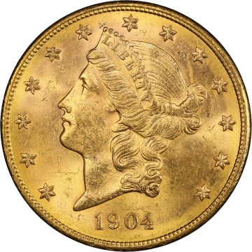 1904-S $20 Liberty Head Double Eagle PCGS MS64+ (CAC) The Fairmont Collection Mont Blanc Set