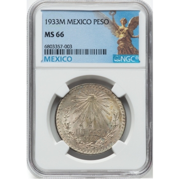 1933M Mexico Peso MS 66 