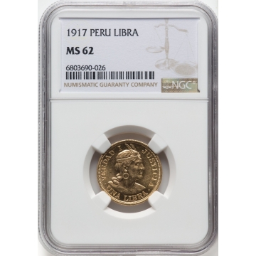 1917 PERU LIBRA NGC MS62