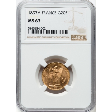 1897A FRANCE G20F NGC MS63