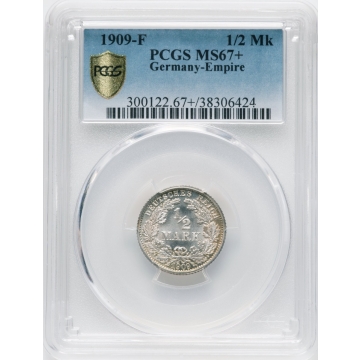 1909-F 1/2 Mk 1/2 Mark - 1/2 Mark PCGS MS67+