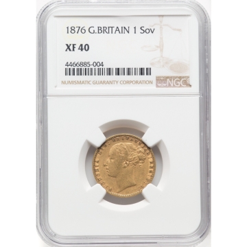 1876 G.BRITAIN 1SOV NGC XF40