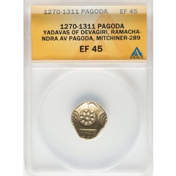 1270-1311 Pagoda Yadavas of Devagiri, Ramachandra av Pagoda, Mitchiner-289 ANACS EF45