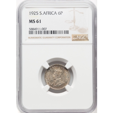 1925 S.AFRICA 6P NGC MS61