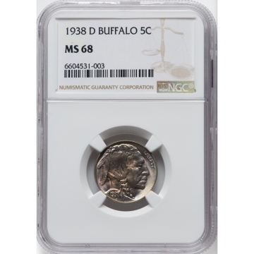 1938-D Buffalo Nickel Type 2 5C NGC MS68