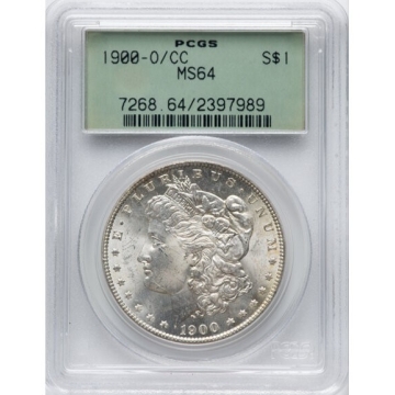 1900-O/CC $1 VAM-8 Overmintmark Morgan Dollar PCGS MS64, (OGH)