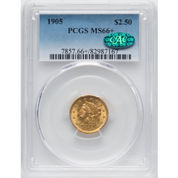 1905 $2.50 Liberty Head Quarter Eagle PCGS MS66+ (CAC)