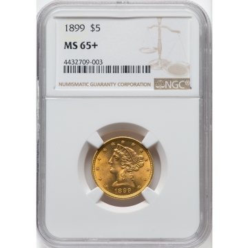 1899 Half Eagle - Motto $5 NGC MS65+