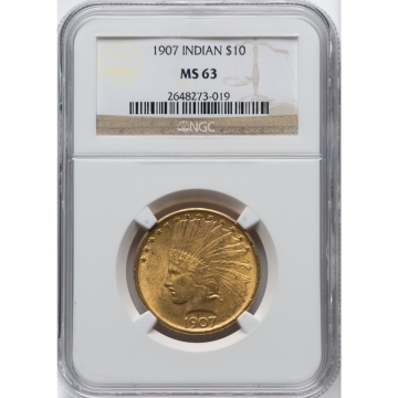 1907 Indian $10 NGC MS63