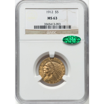 1912 Indian $5 NGC MS63 (CAC)