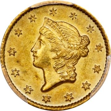 1849-O G$1 Gold Dollar PCGS MS63. Winter-2. 