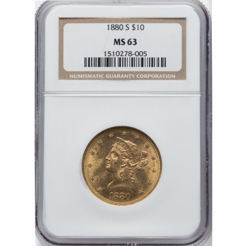 1880-S Eagle - Motto $10 NGC MS63