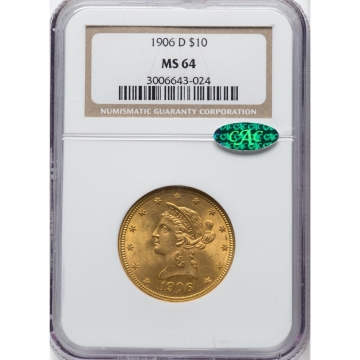 1906-D Eagle - Motto $10 NGC MS64