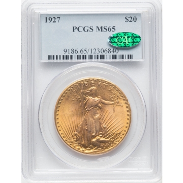 1927 $20 Saint Gaudens PCGS MS65 (CAC)