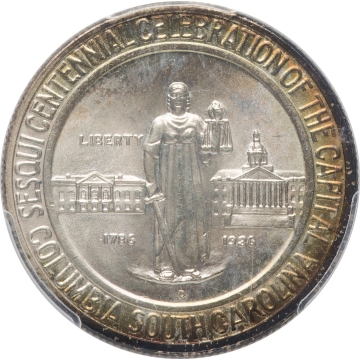 COLUMBIA 1936-D 50C Silver Commemorative PCGS MS68