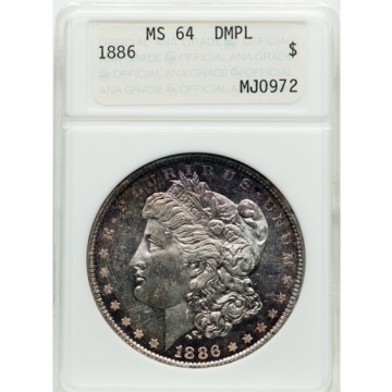 1886 $1 MS64 Deep Mirror Prooflike ANACS, Beautiful Tone 