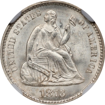 1873 Liberty Seated Half Dime H10C NGC MS65