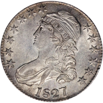 1827 Capped Bust Half Dollar 50C. O-112a. Rarity-4+. Die State 112.3. Square Base 2. AU-55 (PCGS).