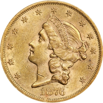 1876-S Liberty Double Eagle Type 2 $20 NGC AU58