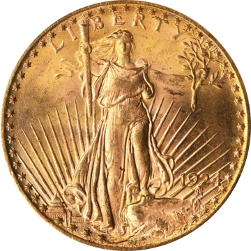 1924 $20 Saint Gaudens NGC MS63 (OH)