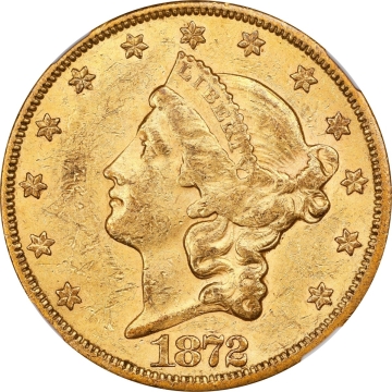 1872-CC Liberty Double Eagle Type 2 $20 NGC AU58 - Just changed to CACG