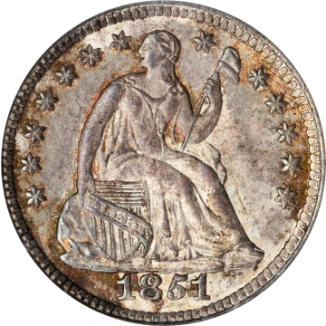 1851-O Liberty Seated Half Dime. V-2. MS-65 (PCGS). CAC.