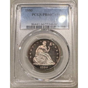 1880 50C Liberty Seated Half Dollar PCGS PR66CAM, Only 7 Higher, Gorgeous Tone - send to CAC