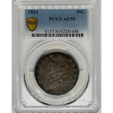 1824 50C Capped Bust Half Dollar PCGS AU50