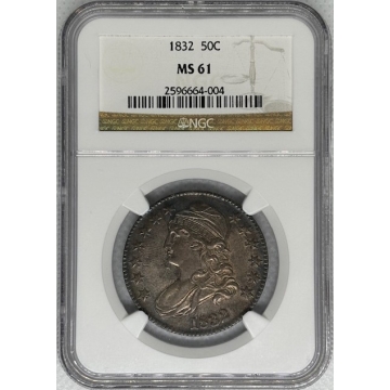 1832 Capped Bust, Lettered Edge 50C NGC MS61