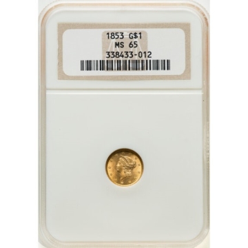 1853 Gold Dollar - Type 1 G$1 NGC MS65